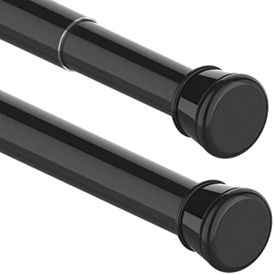 Afbeelding van Gordijnroede, 1 stuk, zonder boren, douchegordijnstang, telescoopstang voor kasten, badkamer, kledingkast, 102 260 cm, zwart (diameter 25 mm)