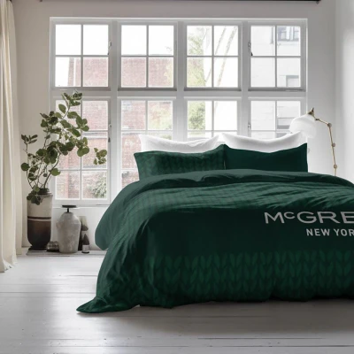 Afbeelding van Dekbedovertrek Midtown Tweepersoons (200x200 cm) Groen Microvezel Dessin: Tekst, Patroon McGregor Dekbed Discounter.nl