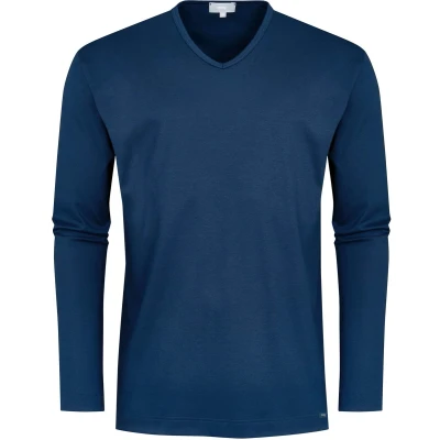 Afbeelding van mey Langarmshirt Pyjamashirt, Heren, Maat: Small, Neptune