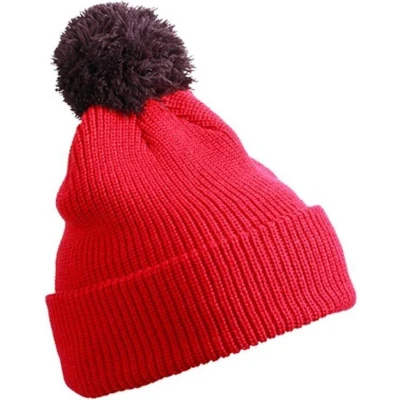 Afbeelding van Myrtle Beach Unisex Pompom Muts (Rood/Bordeaux Rood)