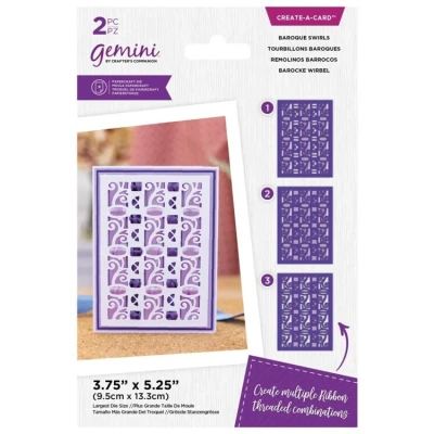 Afbeelding van Gemini CaC snijmal Ribbon Threading Panels Baroque Swirls
