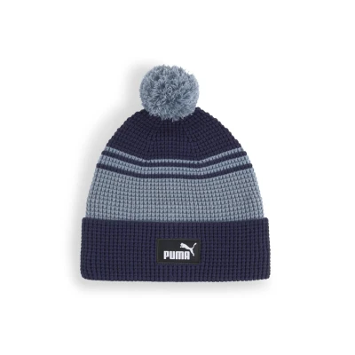 Afbeelding van Essentials beanie met middelhoge kroon en pompon, Blauw PUMA