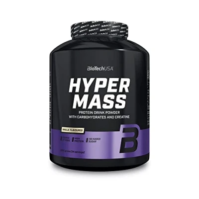 Afbeelding van BioTechUSA Hyper Mass Gainer met Koolhydraten &amp; Eiwitmengsel Gemicroniseerde Creatine Glutenvrij, 2.27 kg, Vanille