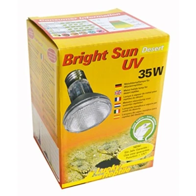Afbeelding van Lucky Reptile Bright Sun UV Desert 35 W metaalhalogenidelamp voor E27 fittingen terrariumlamp met daglichtspectrum warmtelamp UVA en UVB straling lamp woestijnreptielen, 1 stuk