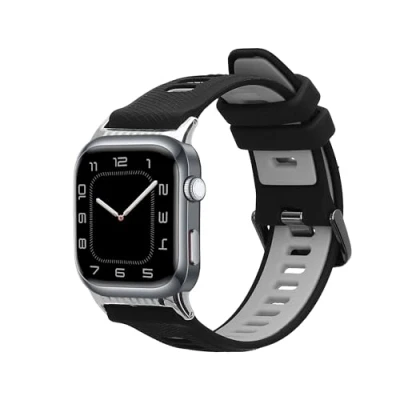 Afbeelding van kwmobile horlogebandje geschikt voor Huawei Watch D2 polsband Smartwatch bandje van TPU Activity tracker horloge band in zwart / grijs