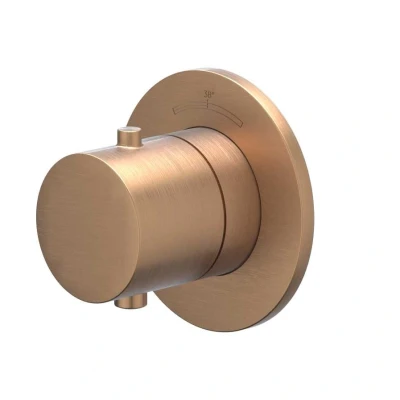 Afbeelding van IVY Bond afbouwdeel inbouwthermostaat symmetry Geborsteld Mat Koper PVD
