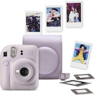 Afbeelding van Fujifilm instax Mini 12 Bundel Instant camera + 1 x 10 stuks film cameratas &amp; stickers Lilac Purple