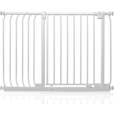 Afbeelding van Safetots Elite Veiligheidshekje Assortiment, 107cm 116cm (23 opties beschikbaar), Mat Wit, Traphekje Zonder Boren Traphekje, Babyhekje voor Deuren, Gangen en Ruimtes, Veiligheidsbarrière, Eenvoudige Installatie