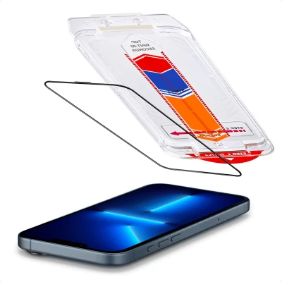 Afbeelding van Accezz Screen protector Geschikt voor iPhone 14 Plus / 13 Pro Max glas screenprotector met anti dust applicator