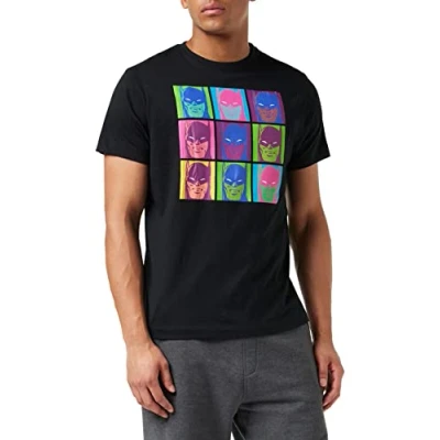 Afbeelding van DC Comics Heren Pop Art Batman T shirt, zwart, medium