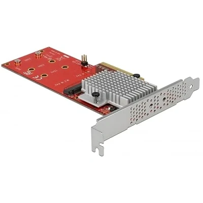 Afbeelding van Delock PCI Express x8 kaart naar 2 x intern NVMe M.2 Sleutel M Laag