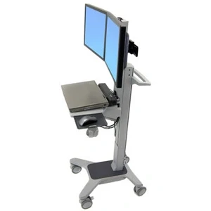 Afbeelding van Ergotron Neo Flex® Dual WideView WorkSpace PC/monitor trolley 2 voudig 25,4 cm (10) 55,9 (22) Grijs Toetsenbordhouder, Roteerbaar