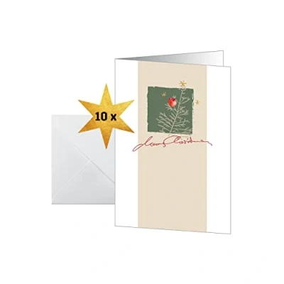 Afbeelding van Sigel, Wenskaart, 10 Kerstkaarten Wit Appel DIN A6 (10 Pcs.)