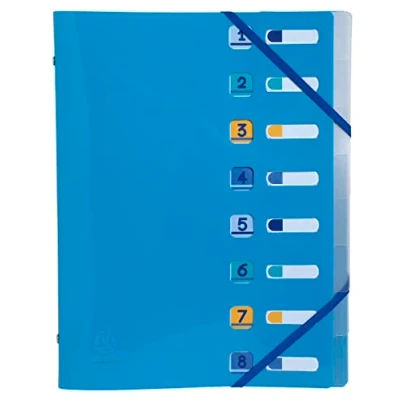 Afbeelding van Exacompta BeeBlue, Opbergmap met flap, A4, Polypropyleen (PP), Blauw, Lichtblauw, Turkoois, Geel, 180 vel, Elastische band