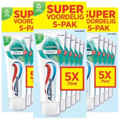 Afbeelding van 3x Aquafresh 5 pack Tandpasta Coolmint x 75 ml