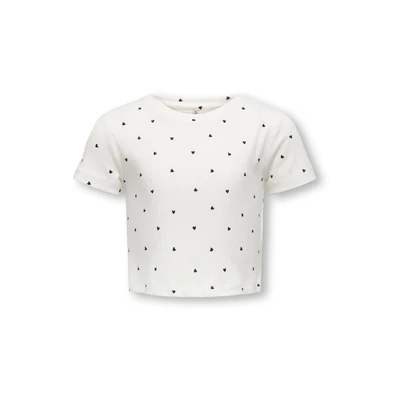 Afbeelding van Only &amp; Kids Kogbella Life Short AOP S/S Top JRS Noos, cloud dancer, 134 140