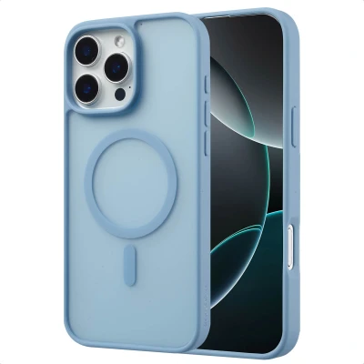 Afbeelding van Apple iPhone 16 Pro MagSafe Hoesje Kunststof imoshion Hardcase/Backcover Lichtblauw Telefoonhoesje