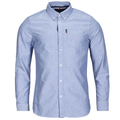 Afbeelding van Superdry Essentials LONG Sleeve oxford Overhemd, Heren, Maat: Large, Azure blue chambray