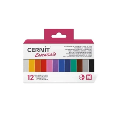 Afbeelding van Cernit CEASS001C Een assortiment van 12 pastabroden 25 g polymeerklei gesorteerd met basiskleuren Nummer One serie modelleren, doe het zelf volwassenen