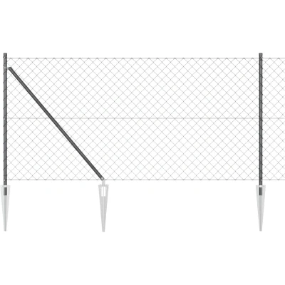 Afbeelding van vidaXL Kettinghek Set van 2 Grijs Poedergecoat staal 25 x 1 m