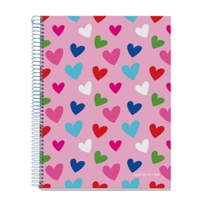 Afbeelding van Miquelrius A4 notitieboek, gelinieerd, 7 mm, hardcover, notitieboek met 120 microgeperforeerde vellen, 4 kleuren om te organiseren, extra ondoorzichtig papier 70 g/m², gaten