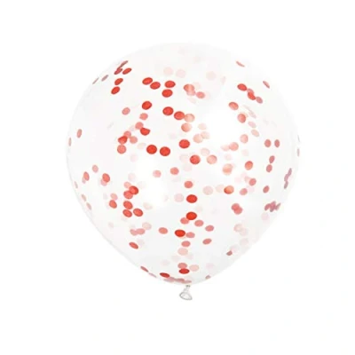 Afbeelding van Confetti ballonnen Rood 30cm 6 stuks