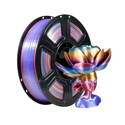 Afbeelding van iBOSS Cosmic Rainbow 3D PLA PRO filament 1,75 mm +/ 0,02 mm, 1 kg zijde, PLA+ printerfilament, kleurverandering, duurzaam, Plus voor FDM printer