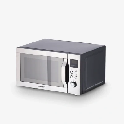 Afbeelding van Severin MW 7777 Magnetron RVS, Zwart (mat) 900 W Grillfunctie
