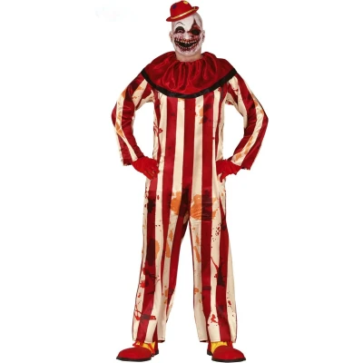 Afbeelding van FIESTAS GUIRCA, S.L. Rood en wit horror clown kostuum voor mannen XL