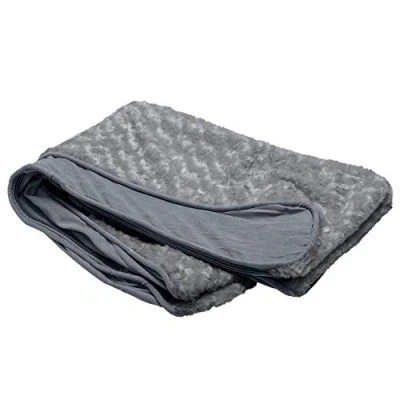 Afbeelding van FurHaven Vervangende hoes voor hondenbed, ultrapluche imitatiebont en suède contour, luxe ligstoel, machinewasbaar grijs, reus (XXX Large)