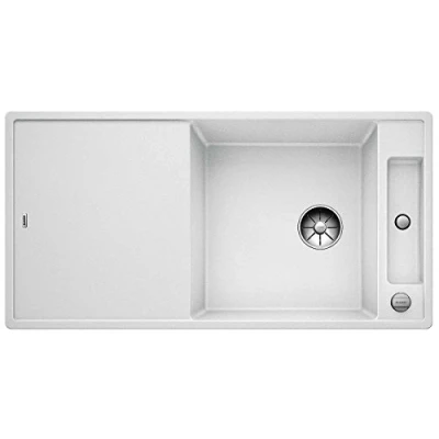 Afbeelding van Blanco Axia III XL 6 S F spoelbak met spoeltafel in wit snijplank essenhout 523523