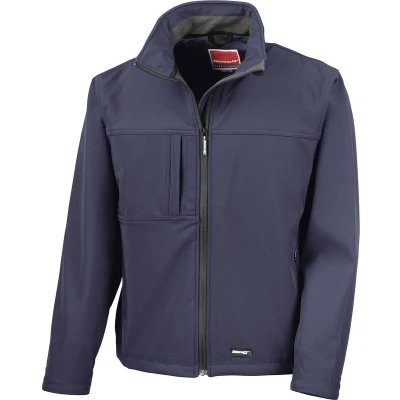 Afbeelding van Heren Classic Softshell Outdoorjas Result maat L Donkerblauw