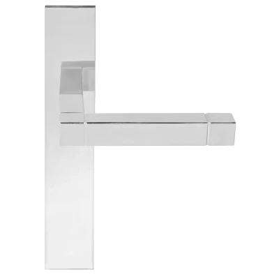 Afbeelding van Formani Deurkruk Jan des Bouvrie SQUARE JB100P236SFC ongeveerd op schild blind gepolijst RVS