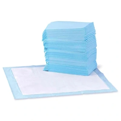 Afbeelding van Amazon Basics Trainingspads voor honden en puppy&#039;s, lekvrij 5 laags design met sneldrogend oppervlak, normaal (100 stuks), blauw