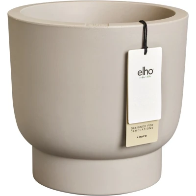 Afbeelding van Elho Amber Grail 40 Bloempot voor Binnen &amp; Buiten 100% Gerecycled Plastic Ø 38 x H 36 cm Balanced Beige