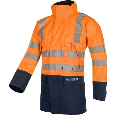 Afbeelding van SIOEN WINSELER 3073 vlamvertragende/antistatische signalisatie regenparka fluo oranje/marine 3073N3EF7279XL