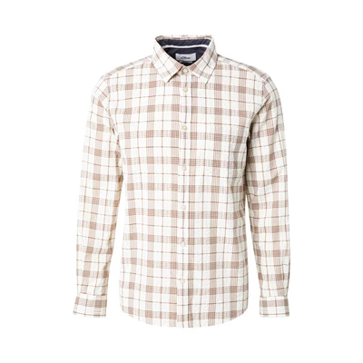 Afbeelding van s.Oliver Regular FIT Kariertes MIT Kentkragen Overhemd, Heren, Maat: Small, Creme