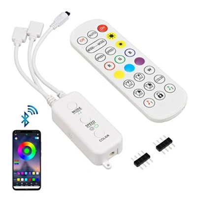 Afbeelding van Bluetooth LED strip controle controller 2 porttia, muziek sync app vervanging compatibel met 5V 24V 4 Pin RGB (AC adapter niet inbegrepen)