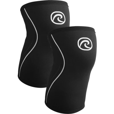 Afbeelding van Rehband kniebandage van 7 mm neopreen, voor krachttraining en gewichtheffen, stabiliseert het kniegewricht verwarmt de spieren, unisex, Kleur:Zwart 1 Paar, Maat:XXL