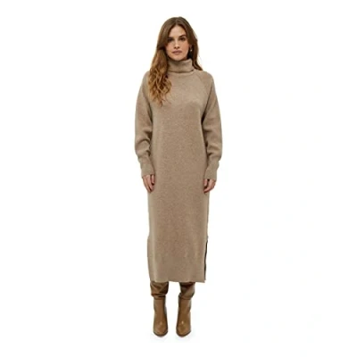 Afbeelding van Peppercorn Dames Rosalia Roll Neck Bruin UK Herfstjurken Maat S, 0273m Warm Sand Melange, Zand S