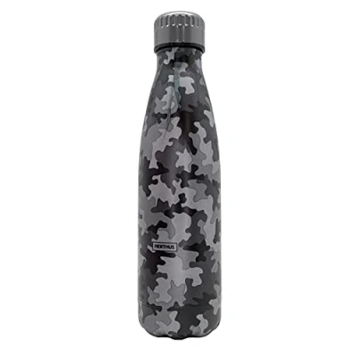 Afbeelding van NERTHUS FIH 856 dubbele wand fles camouflage zwart, 500 ml, roestvrij staal, BPA vrij, 18/8, ml