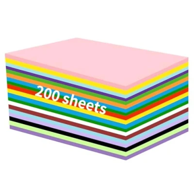 Afbeelding van 200 vellen A4 gekleurd papier: dubbelzijdig origami papier en gekleurde kaart (70 g/m²) 20 levendige kleuren perfect voor kunst knutselactiviteiten kinderen 297 mm x 210