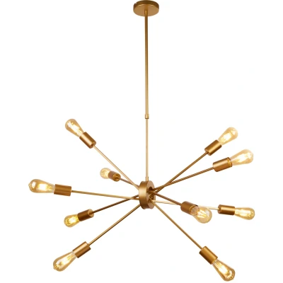 Afbeelding van Searchlight Gouden hanglamp Alpha Spider 10 lichts 29010 10GO