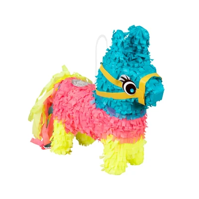 Afbeelding van Boland mini piñata ezel 20 x 18 cm papier blauw/roze/geel