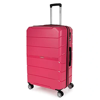 Afbeelding van JASLEN Valise Grande Taille Rigide 4 Roulettes Résistante XXL Légère Soute Avion de Voyage en Matériau PP. Combinaison TSA 161470, Aardbei
