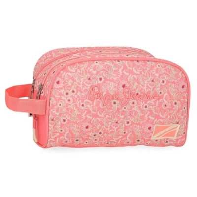 Afbeelding van Pepe Jeans Nahid Toilettas met twee vakken, aanpasbaar, Roze, 26 x 16 12 cm, van Joumma Bags, 26x16x12 cms, Make uptas aanpasbaar