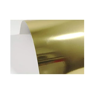 Afbeelding van Netuno 10x spiegelkarton goud 300g eenzijdig bedrukt A3 297x420mm Mirror Gold voor kaarten maken scrapbooking decoraties reclamemappen promotie folders cadeauhangers verpakking