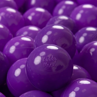 Afbeelding van KiddyMoon Plastic Ballen Voor Kinderen Ø 7 Cm Kleurig Gecertificerd Gemakt In EU, Violet,300
