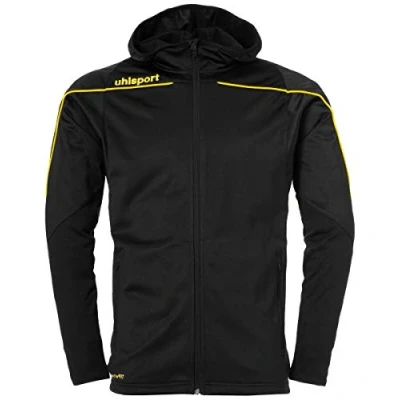 Afbeelding van Uhlsport Stream 22 Trainingsjas Met Capuchon Kind Zwart Limoen Geel Maat 140