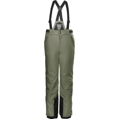 Afbeelding van killtec Skibroek voor meisjes, functionele broek met afritsbaar slabbetje, sneeuwvanger en randbescherming KSW 77 GRLS SKI PNTS, mos, 164, 37258 000